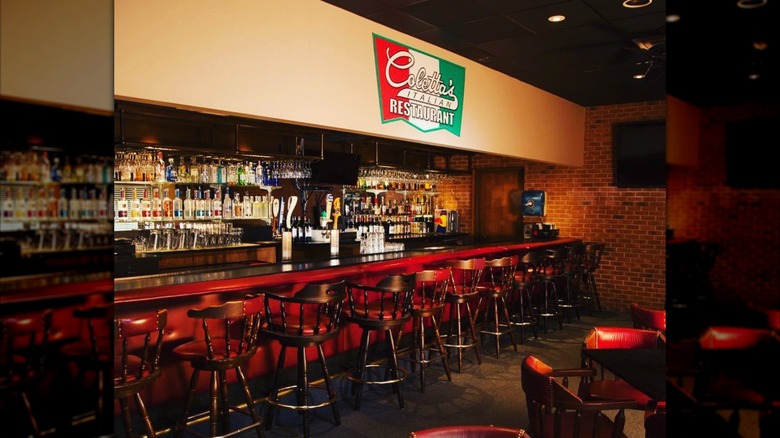 The interior of Coletta's restaurant, showing its bar area