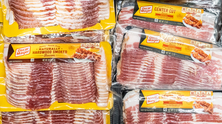 Packages of bacon
