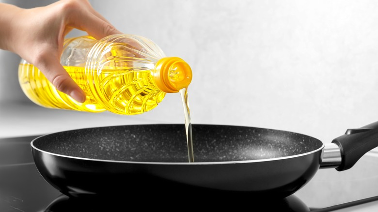 Cooking oil in a kitchen pantry
