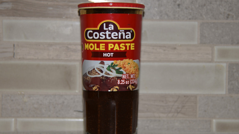 A jar of mole paste