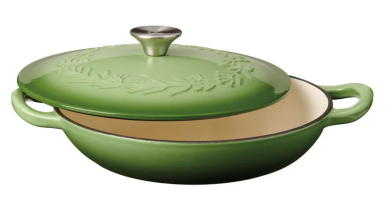 Merry Moments enamel cast iron braiser on white background