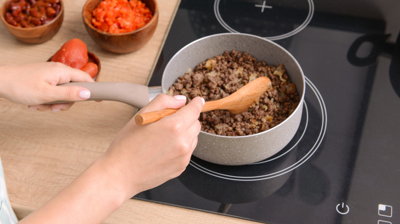 Chili being cooked on the stove