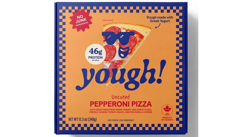 Yough pepperoni pizza on white background