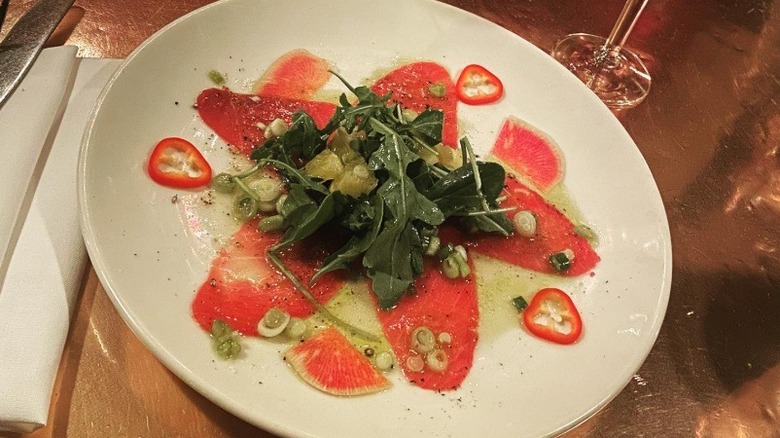 Tuna carpaccio at Dish Osteria