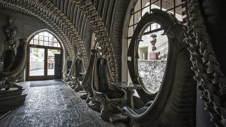 Interior of H.R. Giger Museum Cafe