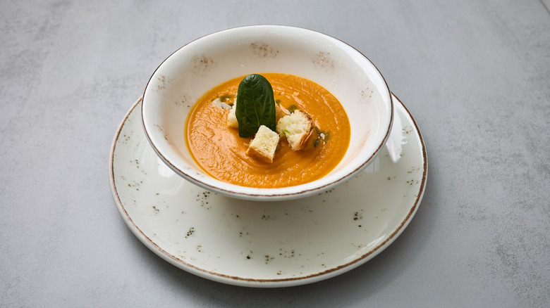 carrot soup in a bowl