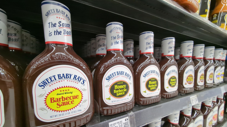 Various Sweet Baby Ray's on shelves