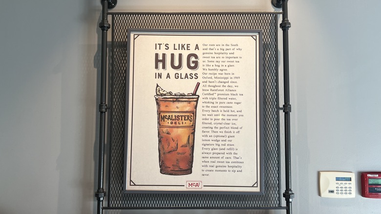 A sign in McAlister's Deli