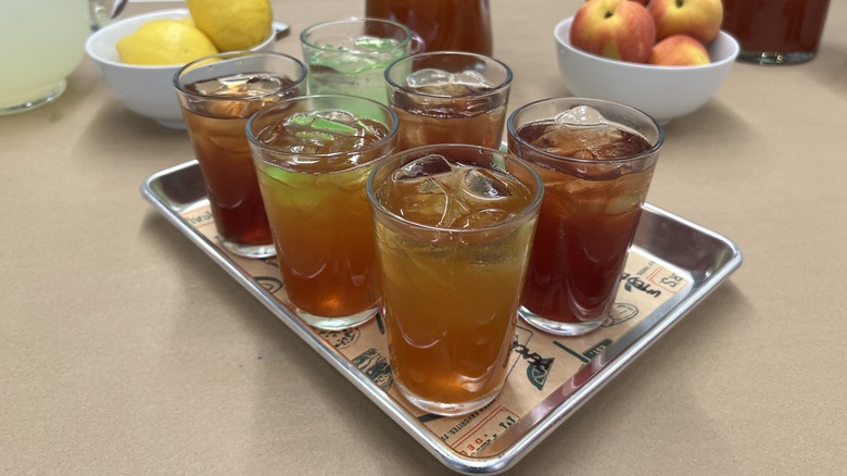 tray of McAlister's Deli teas