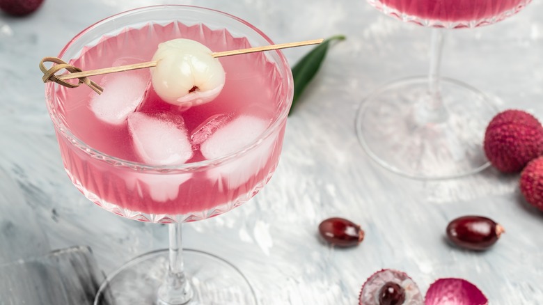 pink lychee cocktail