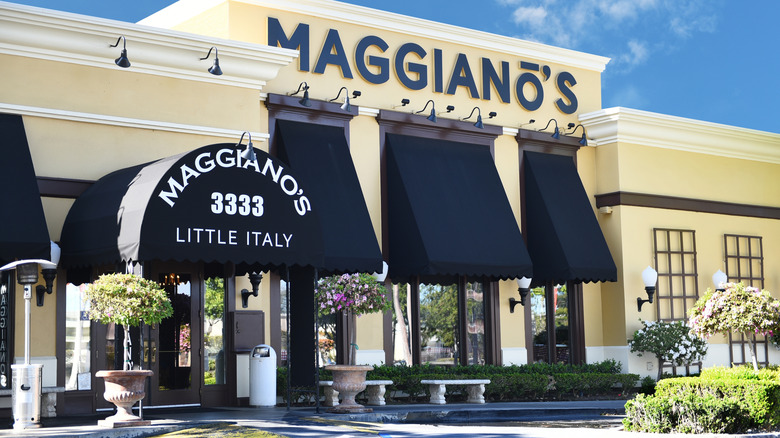 The front facade of the Maggiano's Little Italy location in Costa Mesa, California