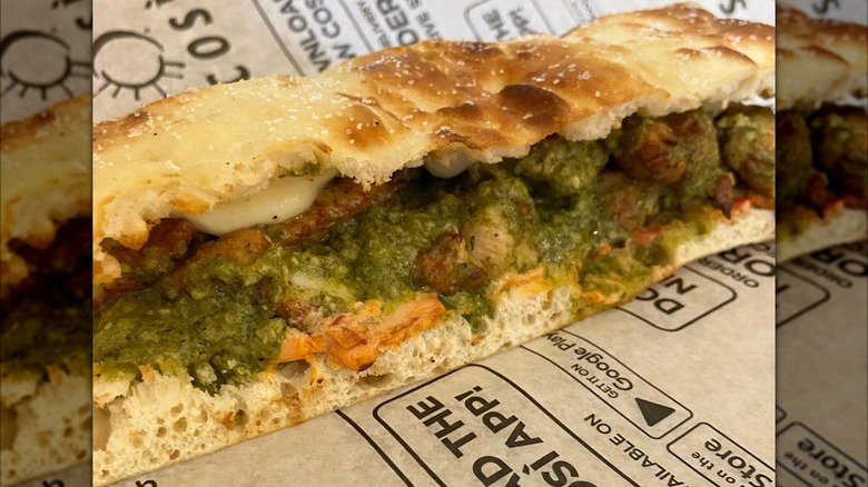 A pesto chicken sandwich from Cosi