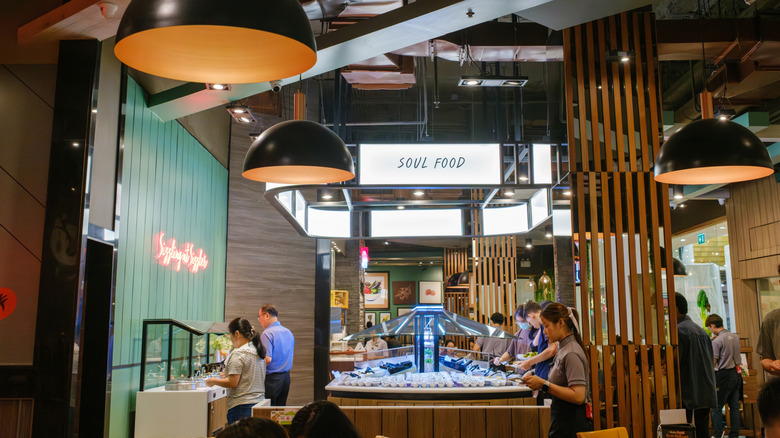 Salad bar inside new sizzler