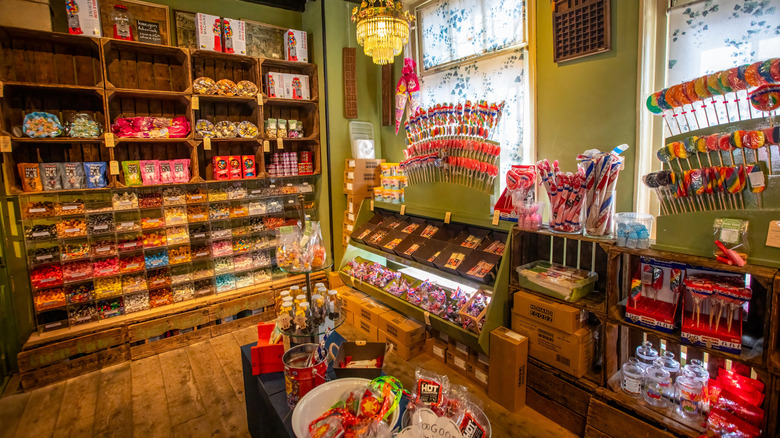 Inside a retro candy shop