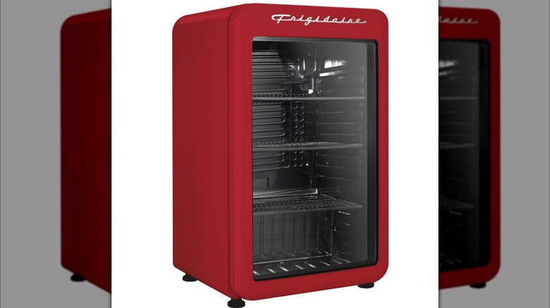 Red Frigidaire Retro Compact Fridge with Chiller