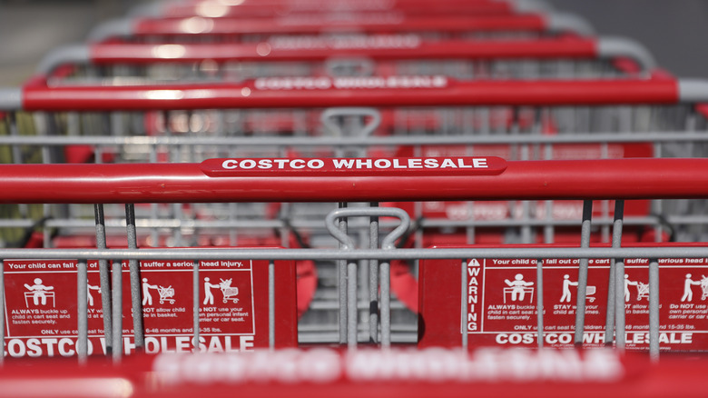 Close-up of Costco carts