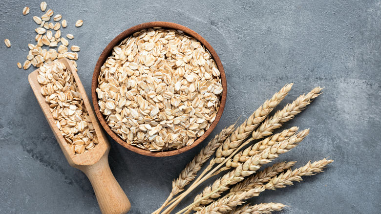 rolled oats and whole grains