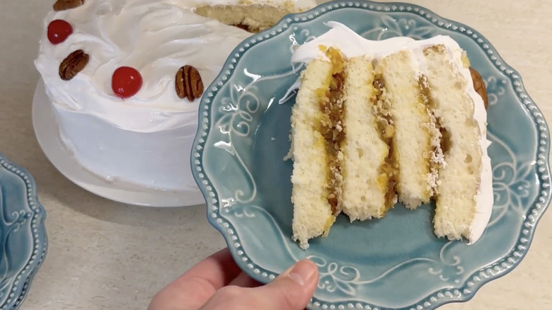 A slice of Lane cake.