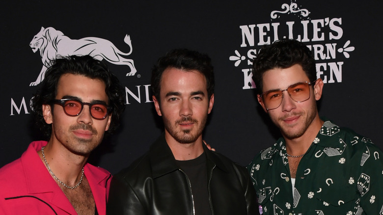 Joe, Kevin, and Nick Jonas at Nellie's Southern Kitchen event