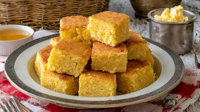 cornbread on a plate