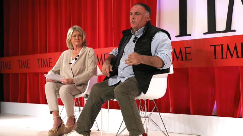 Martha Stewart and José Andrés on stage