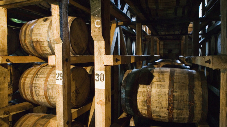 Barrels of Kentucky bourbon