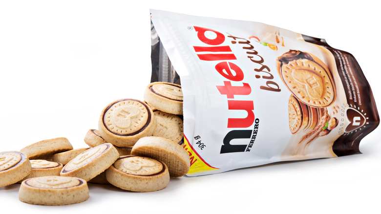 Nutella biscuits poured out of bag
