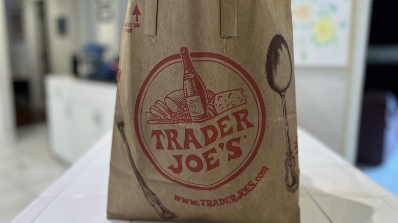 Trader Joe's shopping bag on counter