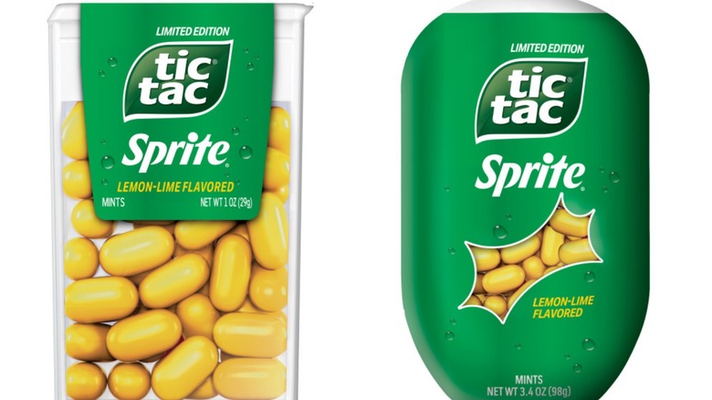 Two containers of Sprite-favored Tic Tacs