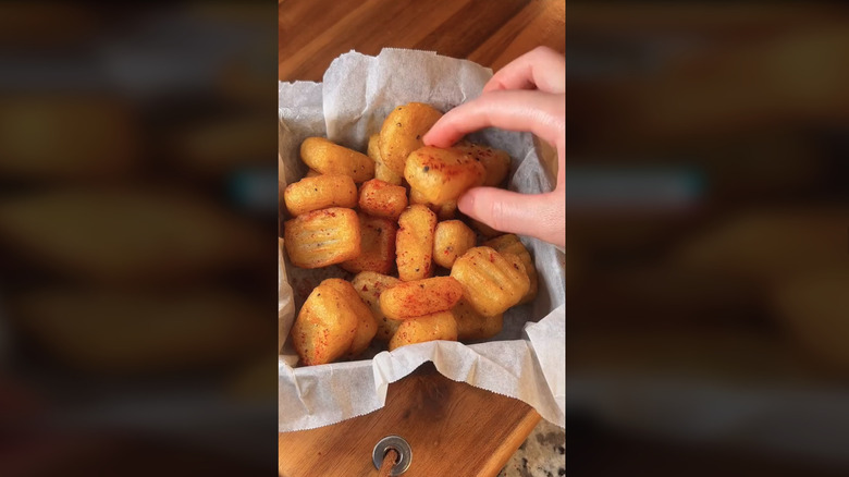 tiktok screenshot of bubble potato pillows