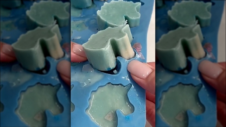 cubes of blue unicorn ice