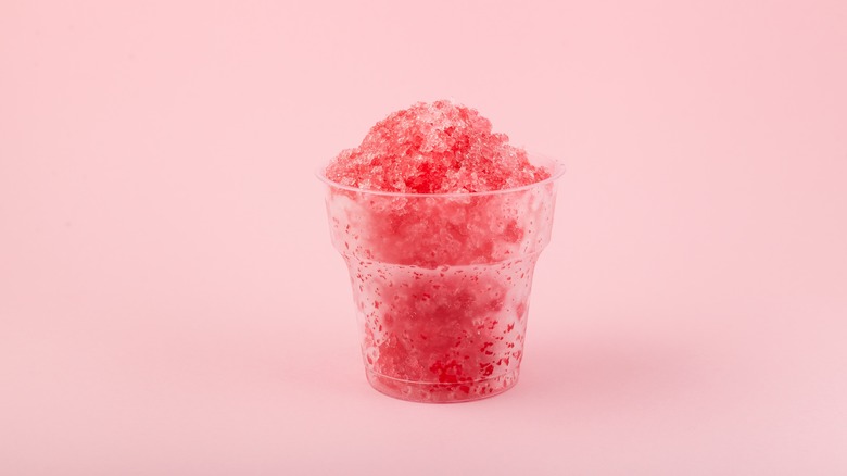 shaved frozen strawberry dessert