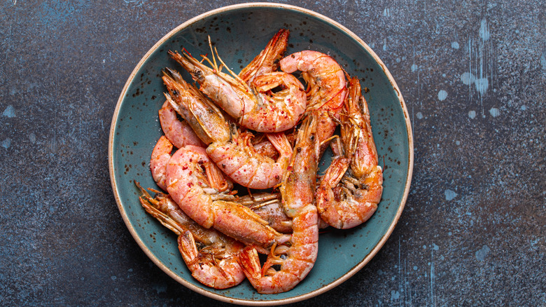 bowl of shell-on shrimp