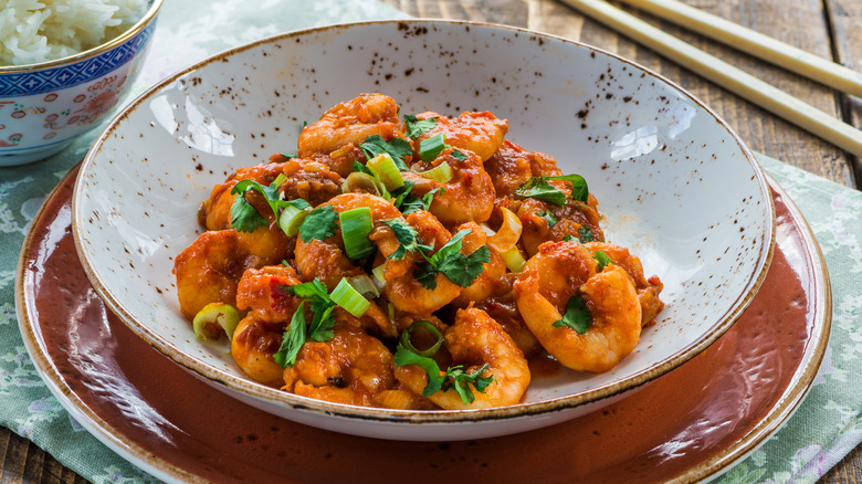 bowl of spiced shrimp