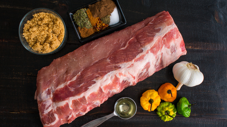 ingredients for Jamaican jerk pork