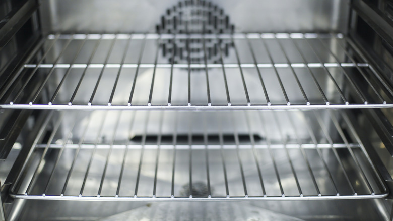 clean oven racks in oven