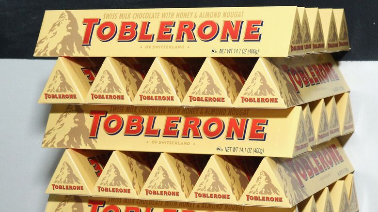Stacks of Toblerone candy bars
