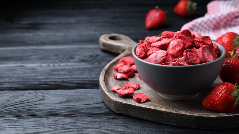 bowl of dried strawberries