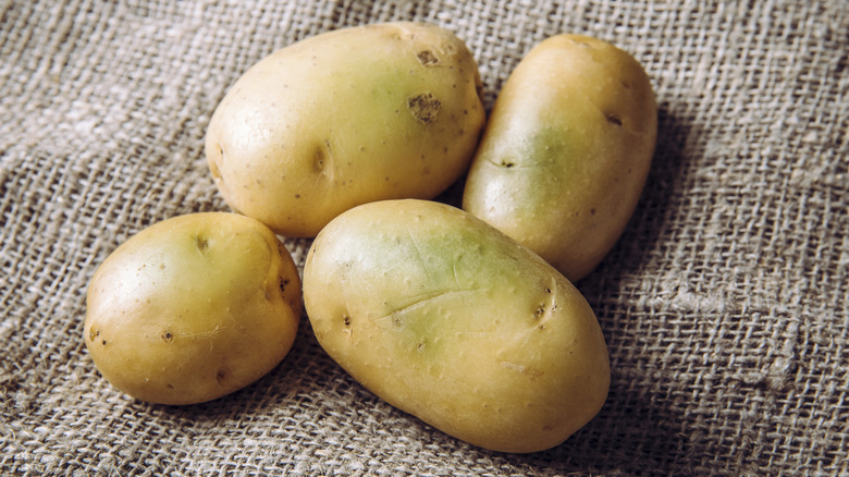 Slightly green potatoes
