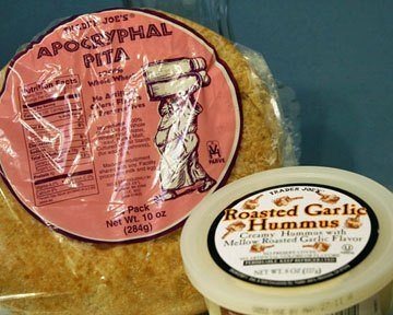 Trader Joe's Apocryphal Pita and Roasted Garlic Hummus