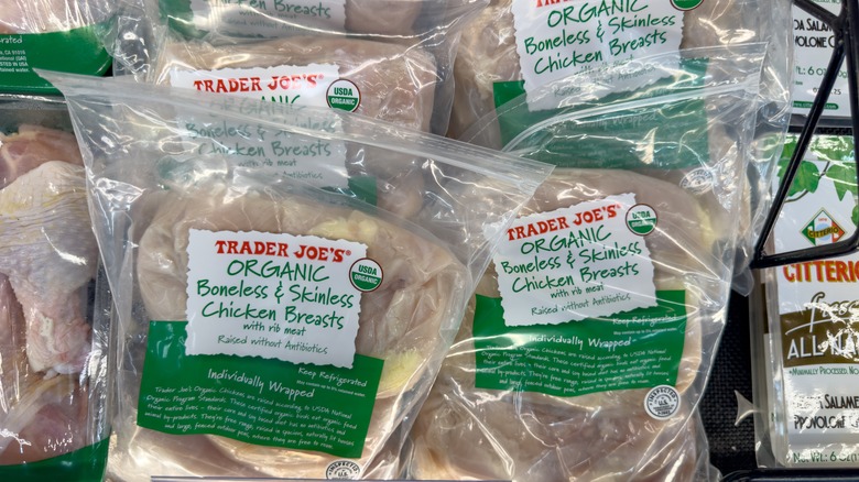 a view of the organic boneless skinless chicken breast sold at Trader Joe's