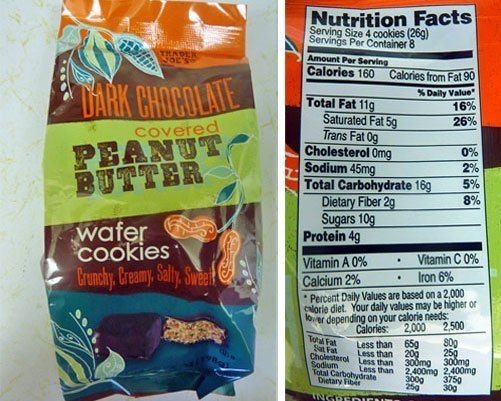 Trader Joe's Dark Chocolate Covered Peanut Butter Wafer Cookies
