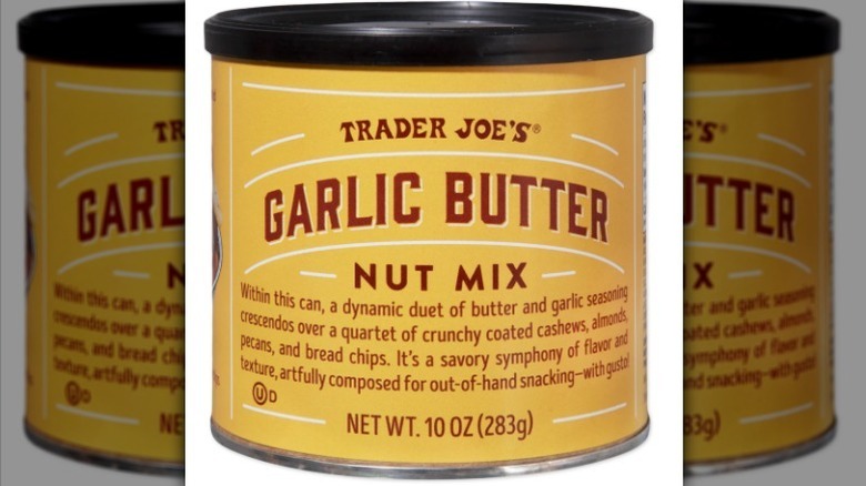Garlic butter nut mix on white background