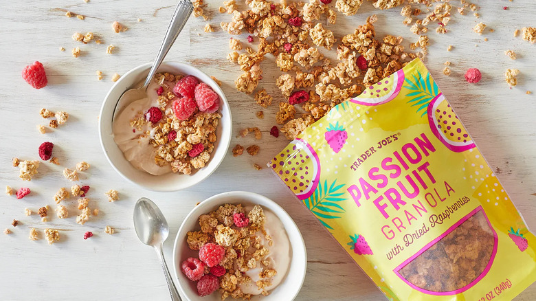 Passion fruit granola bag with yogurt bowls