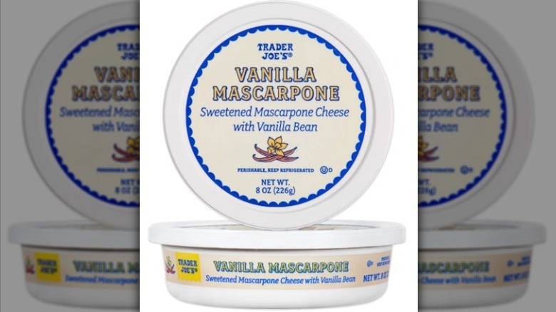 Vanilla mascarpone on white background