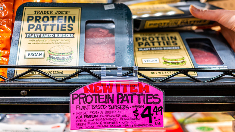 Trader Joe's Protein Patties sign