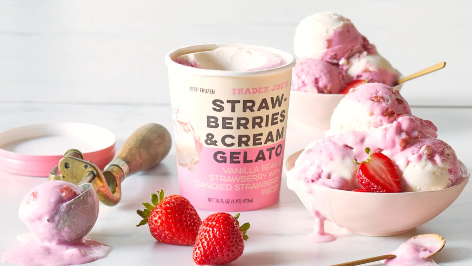 Trader Joe's Strawberries And Cream Gelato Checks All The Boxes