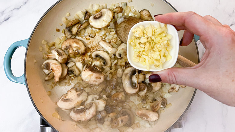 mushrooms in pan