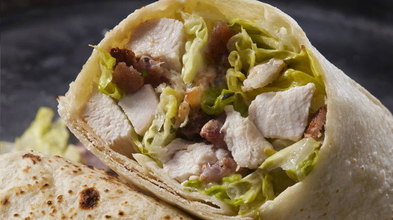 chicken Caesar wrap close up
