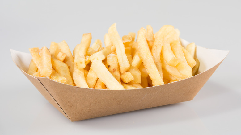 French fries on take out plate